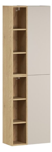 Comad Závesná horná vysoká kúpeľňová skrinka Dalia Cashmere 50 cm kašmírová/dub cremona