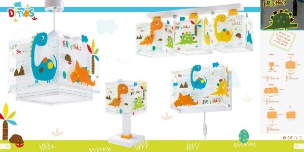 Dalber D-73452 - Detský luster DINOS 1xE27/60W/230V