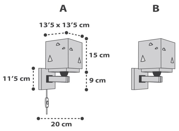 Dalber 73249 - Detské nástenné svietidlo HELLO LITTLE 1xE27/60W/230V