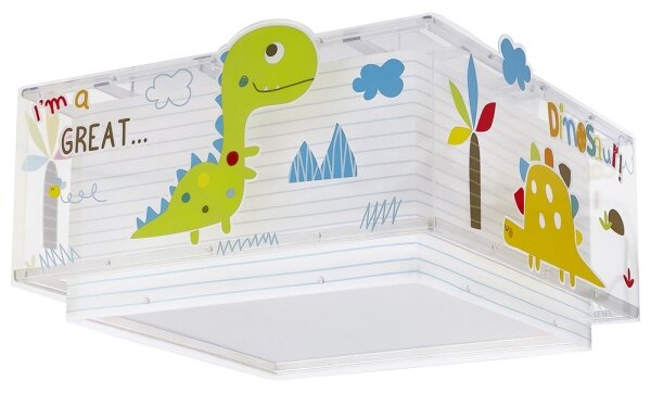 Dalber 73456 - Detské stropné svietidlo DINOS 2xE27/60W/230V