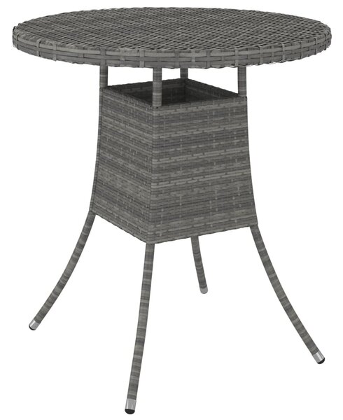 Maison Exclusive - Záhradný stôl sivý 70x70x73 cm polyratanový