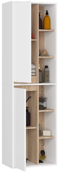 Ak furniture Závesná kúpeľňová skrinka VAMI 50 cm biela/dub sonoma
