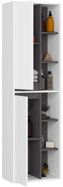 Ak furniture Závesná kúpeľňová skrinka VAMI 50 cm biela/šedý grafit