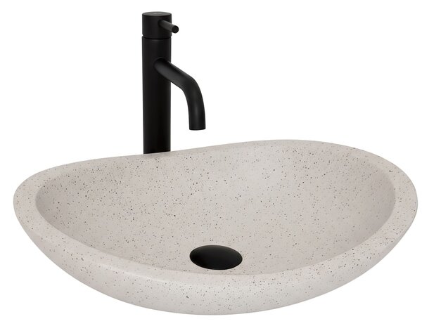 Rea Leona, kamenné umývadlo na dosku 465x370x125 mm, béžová-imitácia kameňa, REA-U3609