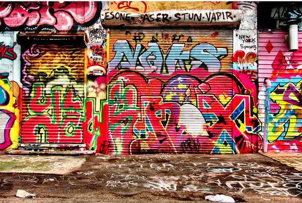 Vliesové fototapety, rozmer 375 cm x 250 cm, graffiti ulica, DIMEX MS-5-0321