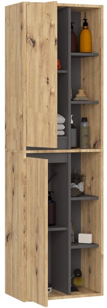 Ak furniture Závesná kúpeľňová skrinka VAMI 50 cm dub artisan/šedý grafit