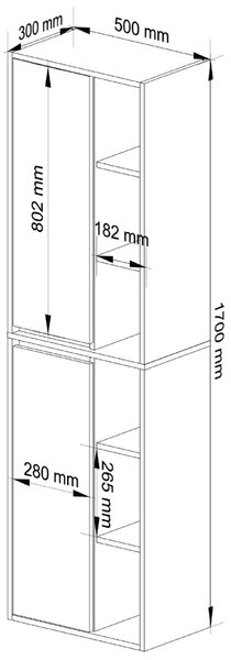 Ak furniture Závesná kúpeľňová skrinka VAMI 50 cm dub artisan/šedý grafit