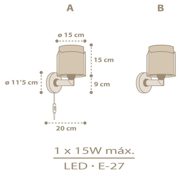 Dalber 76879 - Detské nástenné svietidlo BABY CHICK 1xE27/15W/230V