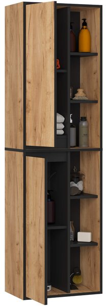 Ak furniture Závesná kúpeľňová skrinka VAMI 50 cm dub craft/čierna