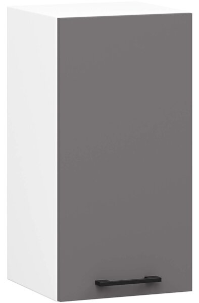 Ak furniture Závesná kuchynská skrinka OLIVIE 30x58 cm matná biela/matná grafitovo šedá
