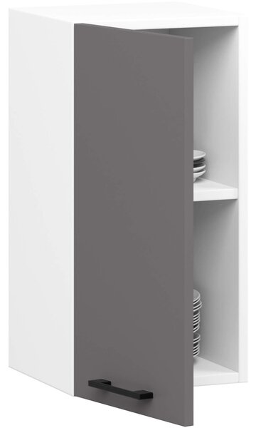 Ak furniture Závesná kuchynská skrinka OLIVIE 30x58 cm matná biela/matná grafitovo šedá
