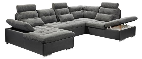 ROHOVÁ SEDAČKA, textil, sivá, čierna MID.YOU - Sedačky, Online Only