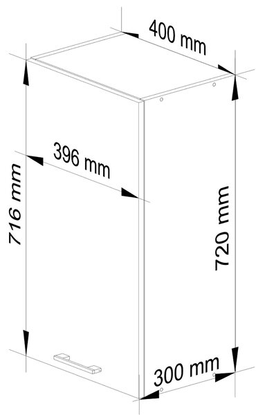 Ak furniture Závesná kuchynská skrinka OLIVIE 40x72 cm matná biela