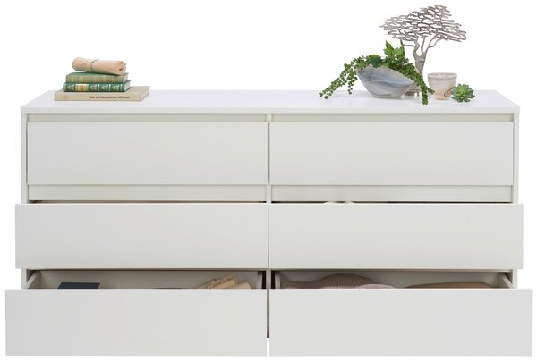 ŠIROKÁ KOMODA, biela, 160/79/48 cm Carryhome - Komody