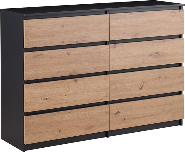 Komoda Houseland Malwax 01 dub artisan/antracitovo sivá