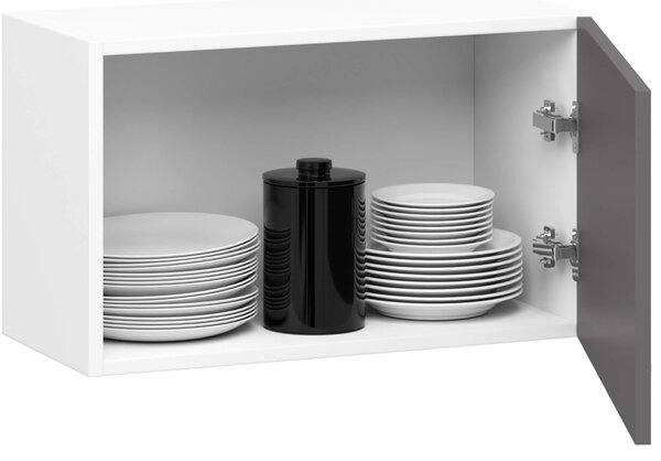 Ak furniture Závesná kuchynská skrinka OLIVIE 60x29 cm matná biela/matná grafitovo šedá