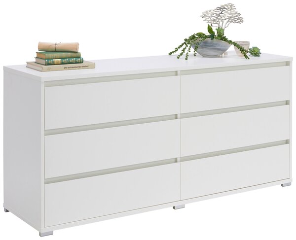 ŠIROKÁ KOMODA, biela, 160/79/48 cm Carryhome - Komody