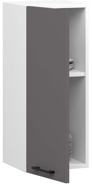 Ak furniture Závesná kuchynská skrinka OLIVIE 30x72 cm matná biela/matná grafitovo šedá