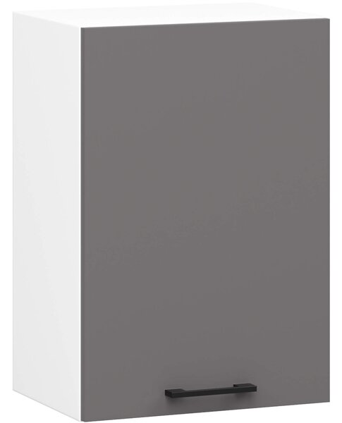 Ak furniture Závesná kuchynská skrinka OLIVIE 40x58 cm matná biela/matná grafitovo sivá