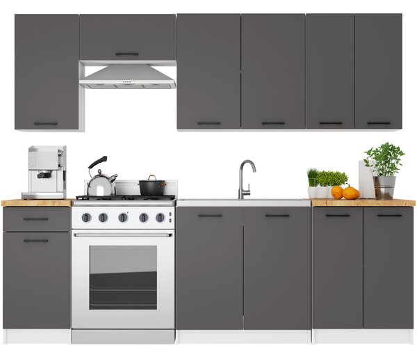 Ak furniture Závesná kuchynská skrinka OLIVIE 40x72 cm matná biela/matná grafitovo šedá