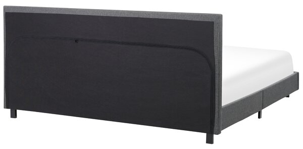 Posteľ sivá s roštom polyesterový čalúnený rám postele 180 x 200 cm moderný dizajn
