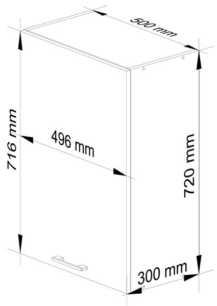 Ak furniture Závesná kuchynská skrinka OLIVIE 50x72 cm matná biela