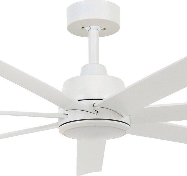 Stropný ventilátor Beacon so svetlom Atlanta biely 142 cm tichý, Biela / opálová, Obývacia izba / jedáleň, Plast, Moderný