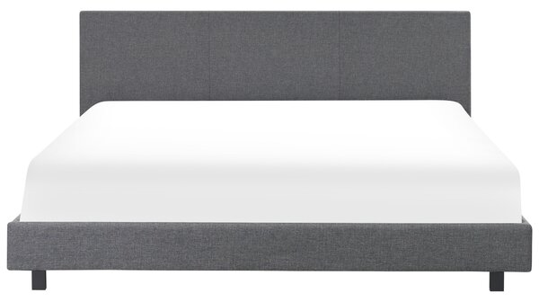 Posteľ sivá s roštom polyesterový čalúnený rám postele 180 x 200 cm moderný dizajn
