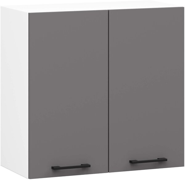 Ak furniture Závesná kuchynská skrinka OLIVIE 60x58 cm 01 matná biela/matná grafitovo sivá