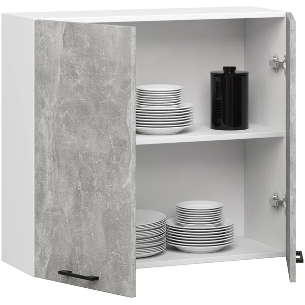 Ak furniture Závesná kuchynská skrinka OLIVIE 80x72 cm matná biela/betón