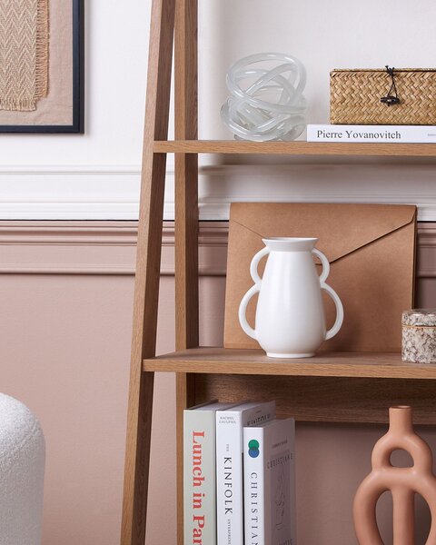 Váza na kvety biela porcelánová 19 cm dekorácia do interiéru minimalistický dizajn