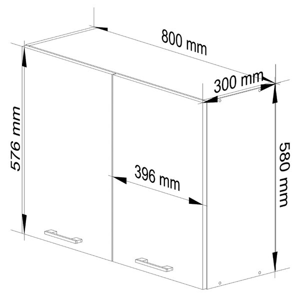 Ak furniture Závesná kuchynská skrinka OLIVIE 80x58 cm 01 matná biela/matná grafitovo šedá