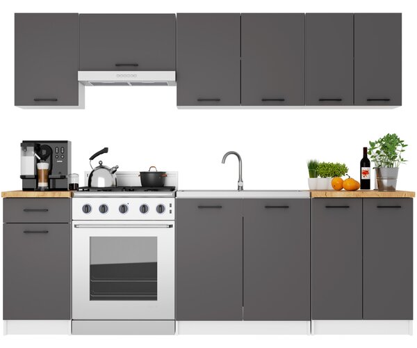 Ak furniture Závesná kuchynská skrinka OLIVIE 80x72 cm matná biela/matná grafitovo šedá