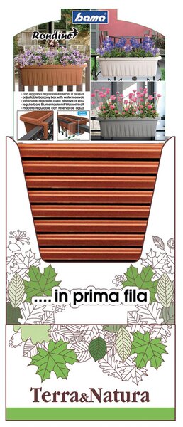 BAMA Závesný kvetináč na zábradlie RONDINE, terracotta Množstvo: 1 ks, Rozměry: 50 cm