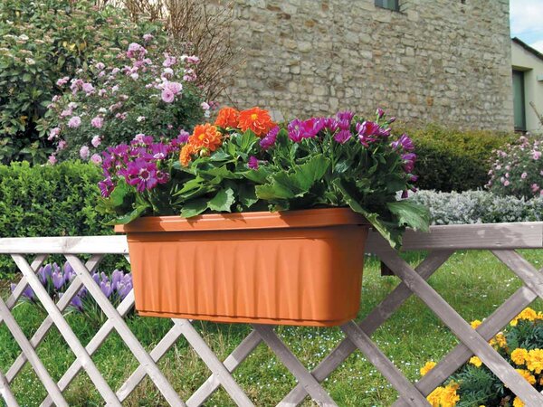 BAMA Závesný kvetináč na zábradlie RONDINE, terracotta Množstvo: 1 ks, Rozměry: 50 cm