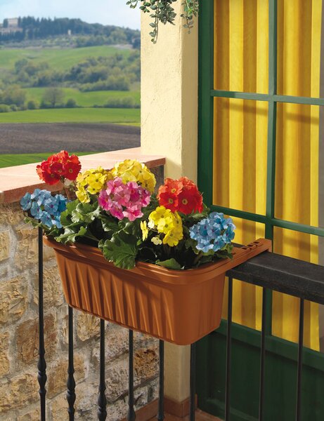 BAMA Závesný kvetináč na zábradlie RONDINE, terracotta Množstvo: 1 ks, Rozměry: 50 cm
