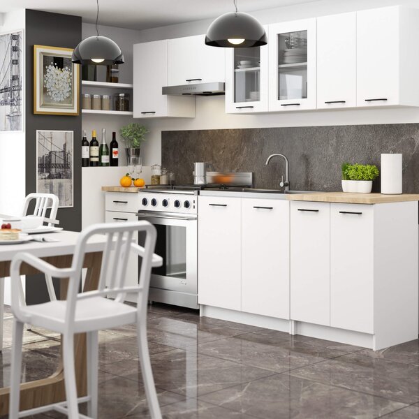 Ak furniture Závesná kuchynská skrinka OLIVIE W 80x58 cm matná biela