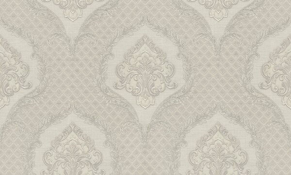 Luxusná strieborno-krémová zámocká tapeta na stenu, GF62038, Gianfranco Ferre´Home N.3, Emiliana Parati