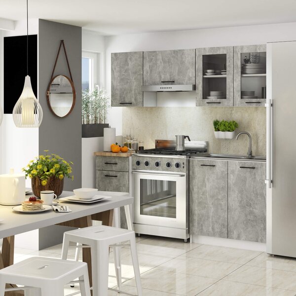 Ak furniture Závesná kuchynská skrinka OLIVIE W 80x58 cm matná biela/betón