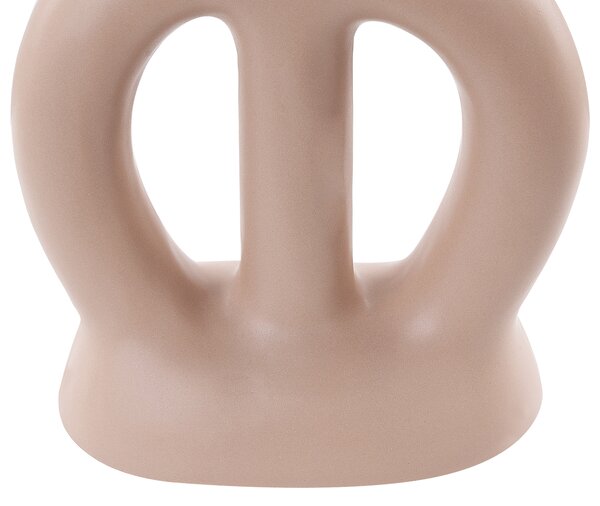 Váza na kvety béžová porcelánová 28 cm moderný abstraktný tvar vodoodolný bytový doplnok do obývačky