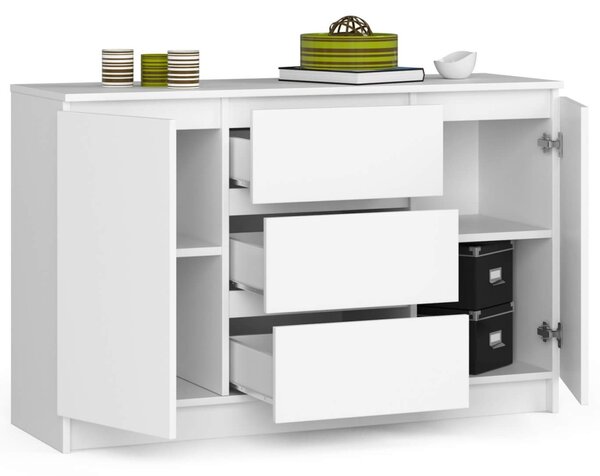 Ak furniture Komoda 120 cm K016 biela