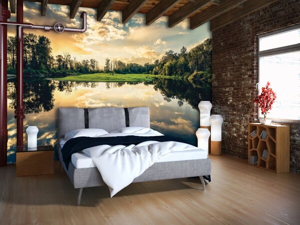 Vliesové fototapety 12024 V8, rozměr 368 cm x 254 cm, odraz nebe v jezeře, IMPOL TRADE