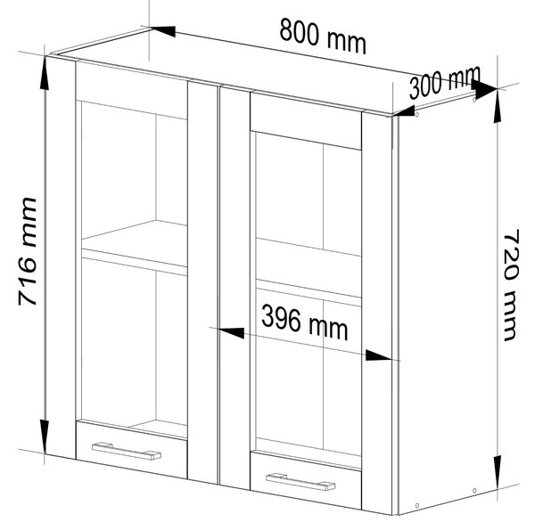 Ak furniture Závesná kuchynská skrinka OLIVIE W 80x72 cm matná biela/matná grafitovo šedá