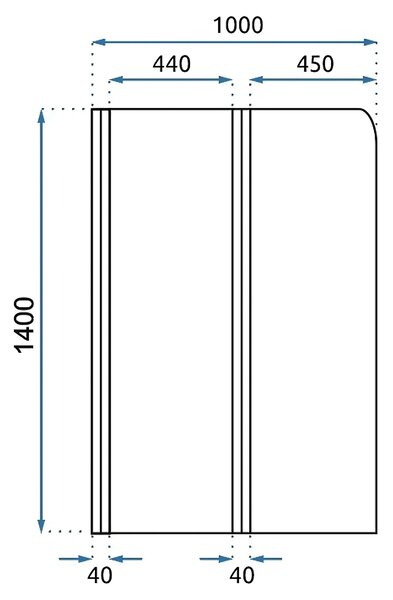 Skladacia vaňová zástena REA AGAT-2 100 Brush Copper