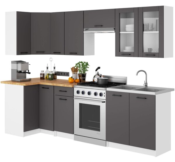 Ak furniture Závesná kuchynská skrinka OLIVIE W 80x72 cm matná biela/matná grafitovo šedá