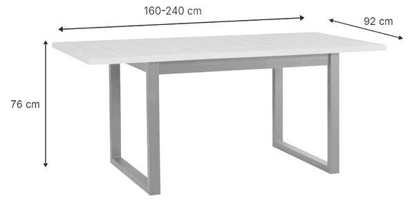 Rozkladací jedálenský stôl Ikon 3L 160-240x92 - dub sonoma