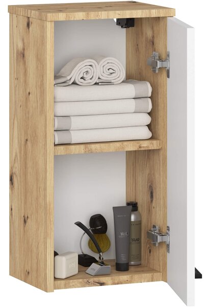 Ak furniture Závesná kúpeľňová skrinka Fin 30 cm dub artisan/biela