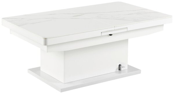 KONFERENČNÝ STOLÍK, biela, kov, keramika, 125-150/70/49,5-79 cm Livetastic - Stolíky do obývačky, Online Only