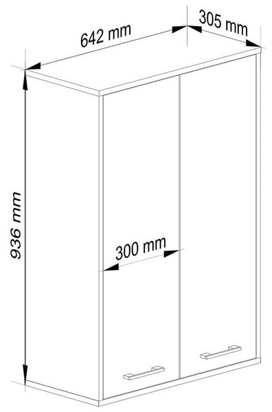 Ak furniture Závesná kúpeľňová skrinka Fin W64 64 cm biela/dub sonoma II