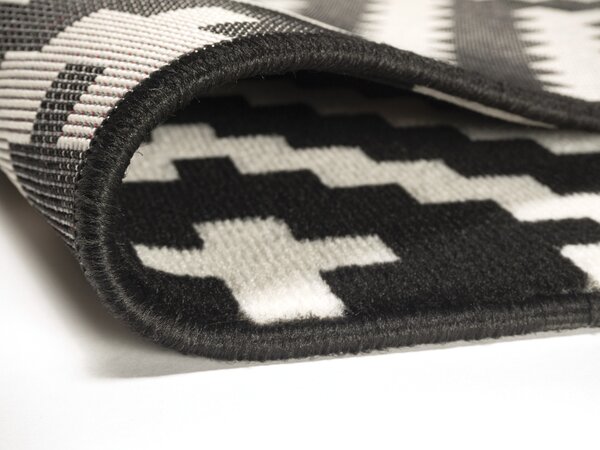 Alfa Carpets, Kusový koberec Gloria new black/cream, 190x280, čiernobiela, chodba / predsieň